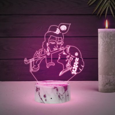 D Illusion Krishna Led Night Lamp with Multicolored Light